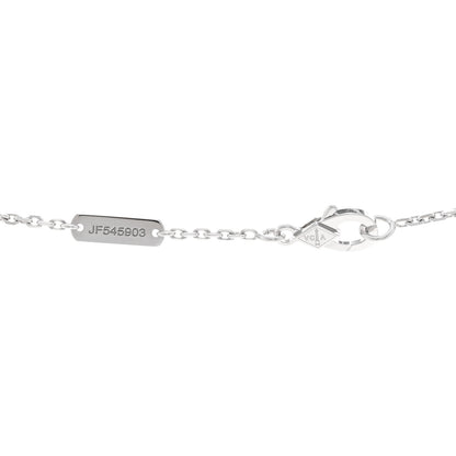 Van Cleef & Arpels 18K White Rose Gold Diamond Guilloche Vintage Alhambra Pendant Necklace 4 of 5