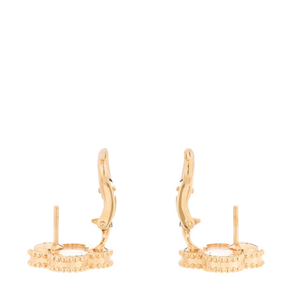 Van Cleef & Arpels 18K Yellow Gold Mother of Pearl Vintage Alhambra Earrings 3 of 5
