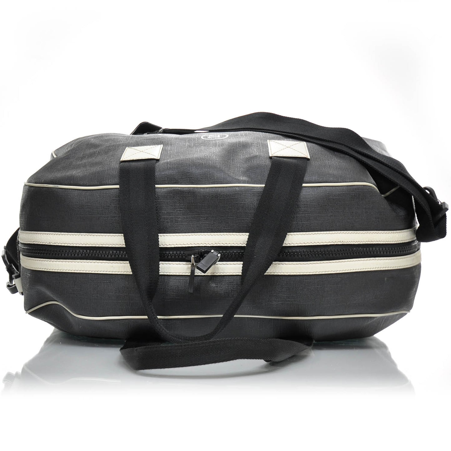 Coated Canvas Trademark Logo Duffle Bag Black