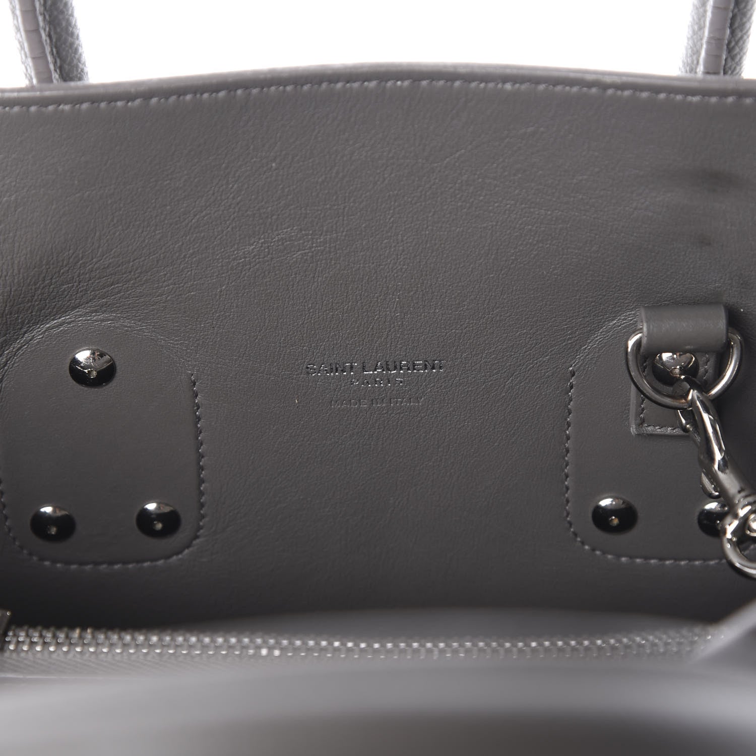 Saint Laurent Grained Calfskin Small Sac De Jour Fog 9 of 10