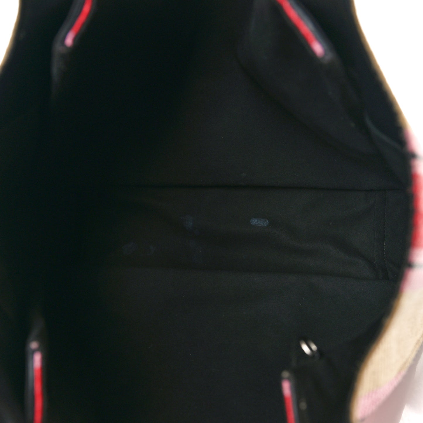 Raffia Striped Logo Tote Red