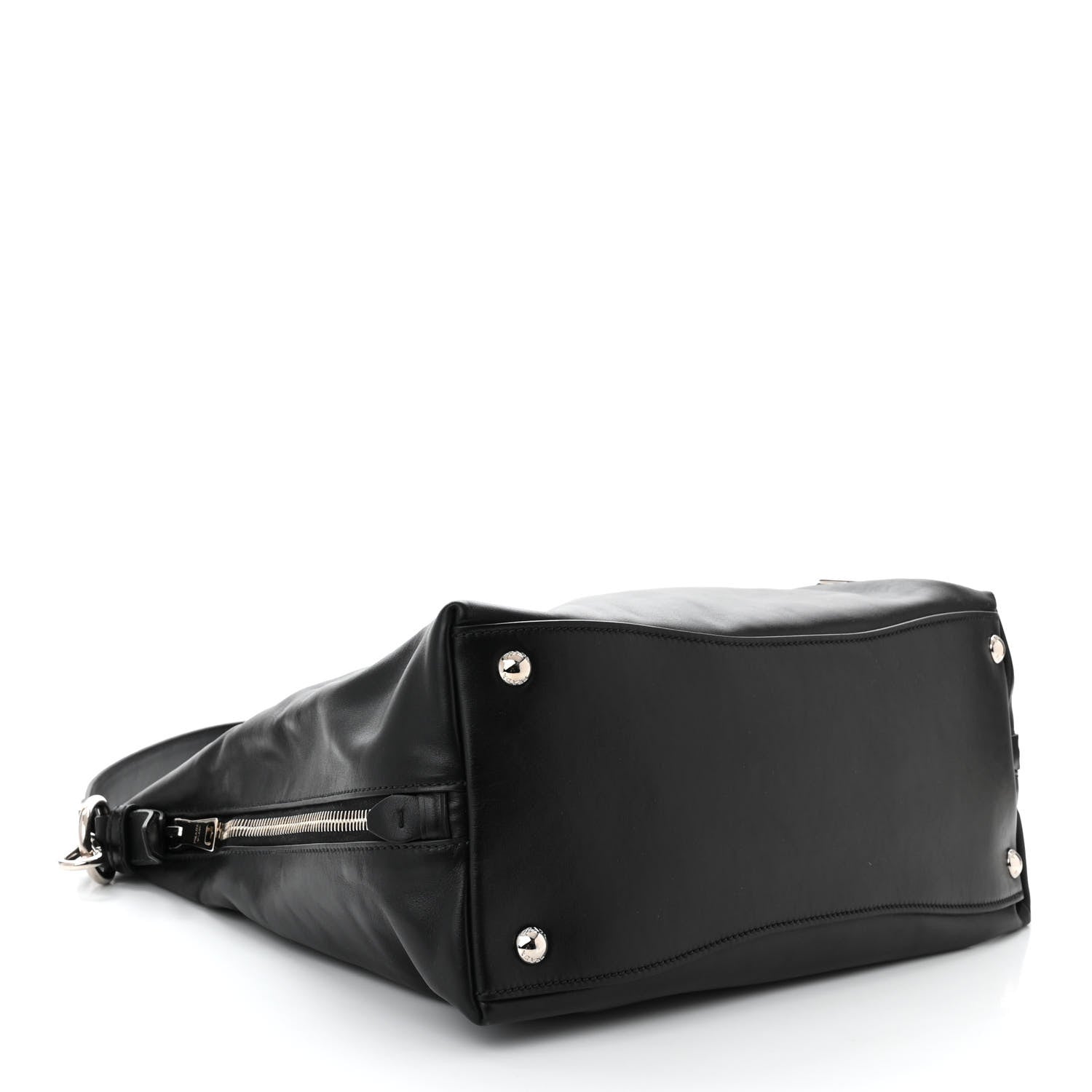Prada Soft Calf Side Zip Hobo Black 4 of 10