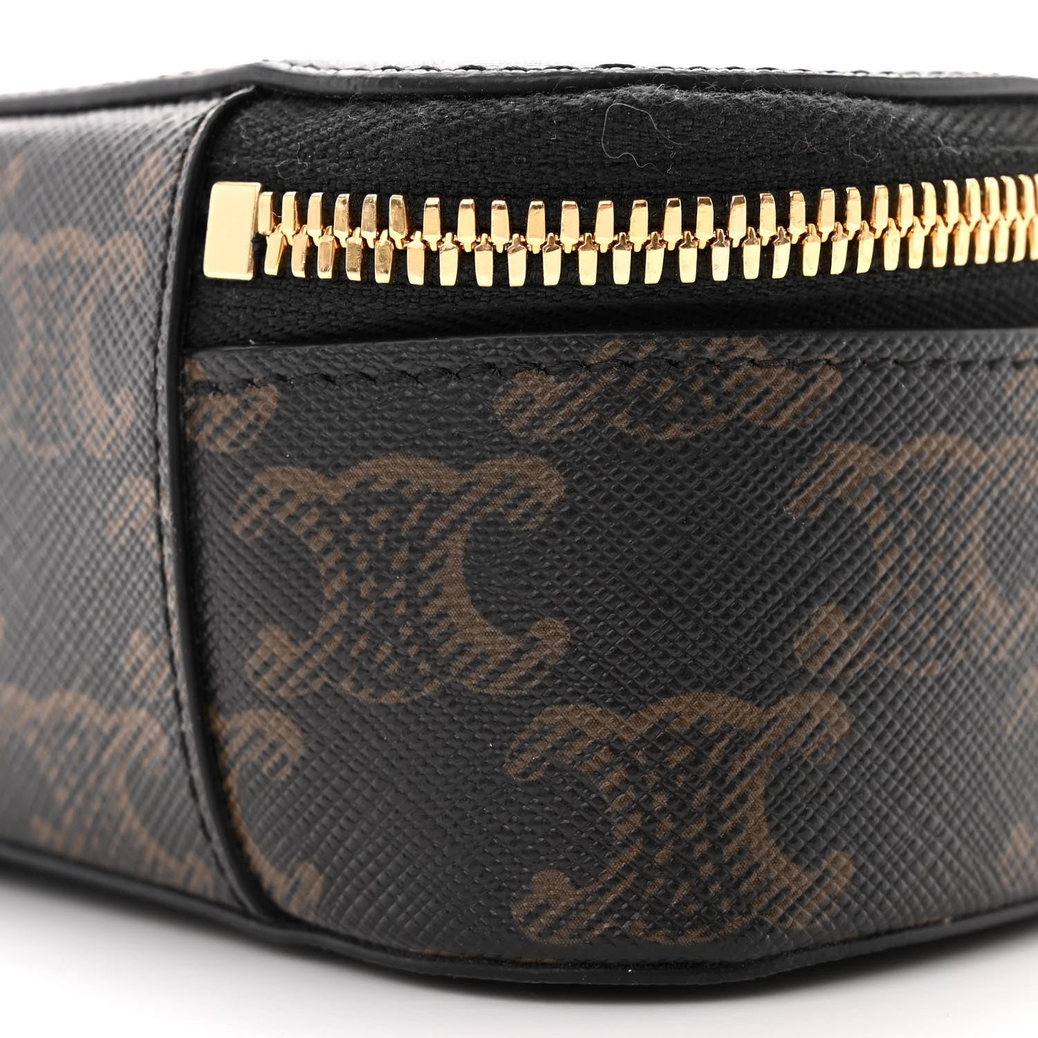 Celine Calfskin Triomphe Canvas Half Moon Case Tan 10 of 11