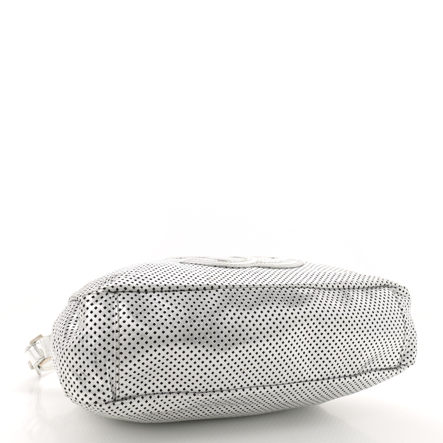 Chanel Metallic Glazed Calfskin Perforated Medium Rodeo Drive Tote Silver 4 of 14