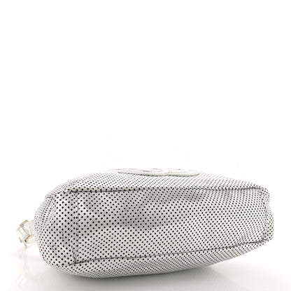 Chanel Metallic Glazed Calfskin Perforated Medium Rodeo Drive Tote Silver 4 of 14
