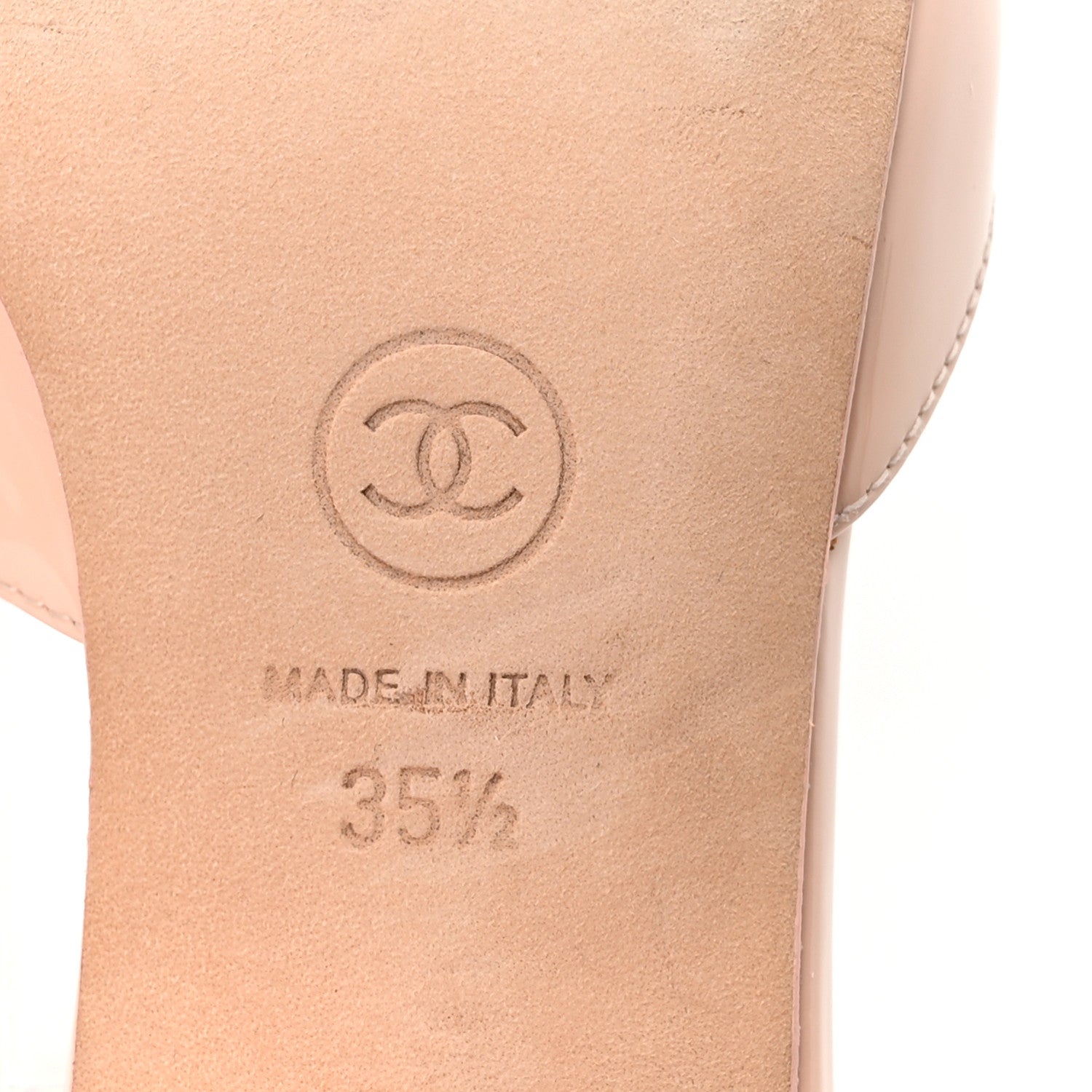 Chanel Patent Calfskin Cap Toe Slingback Pumps 35.5 Light Pink 7 of 9