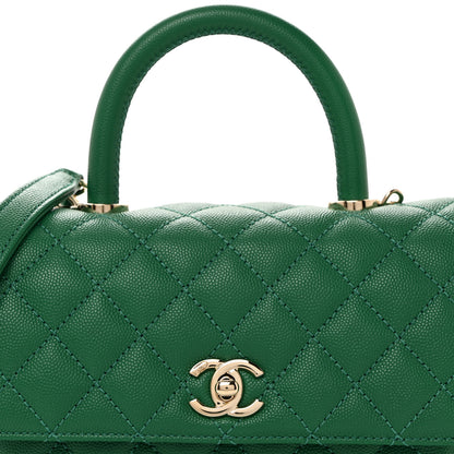 Chanel Caviar Quilted Mini Coco Handle Flap Green 5 of 10