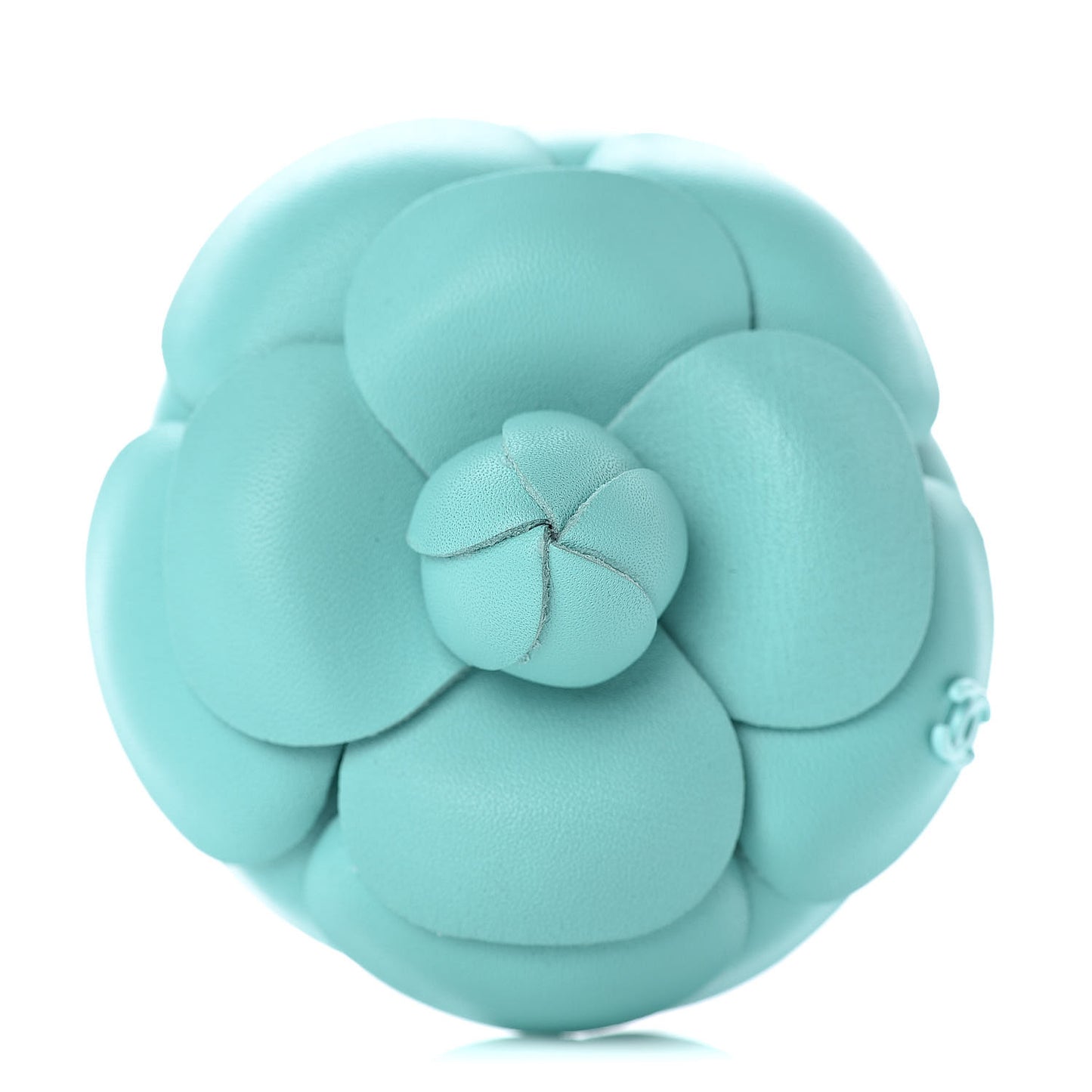 Lambskin Camellia Brooch Green