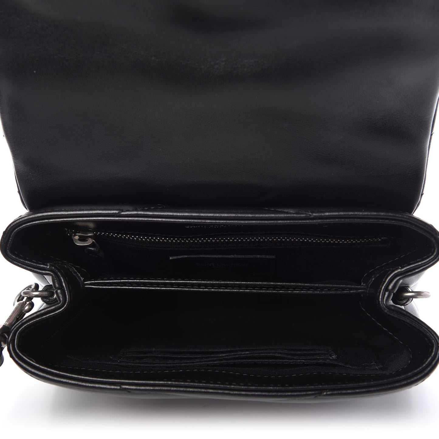 Calfskin Y Quilted Monogram Toy Loulou Crossbody Bag Black