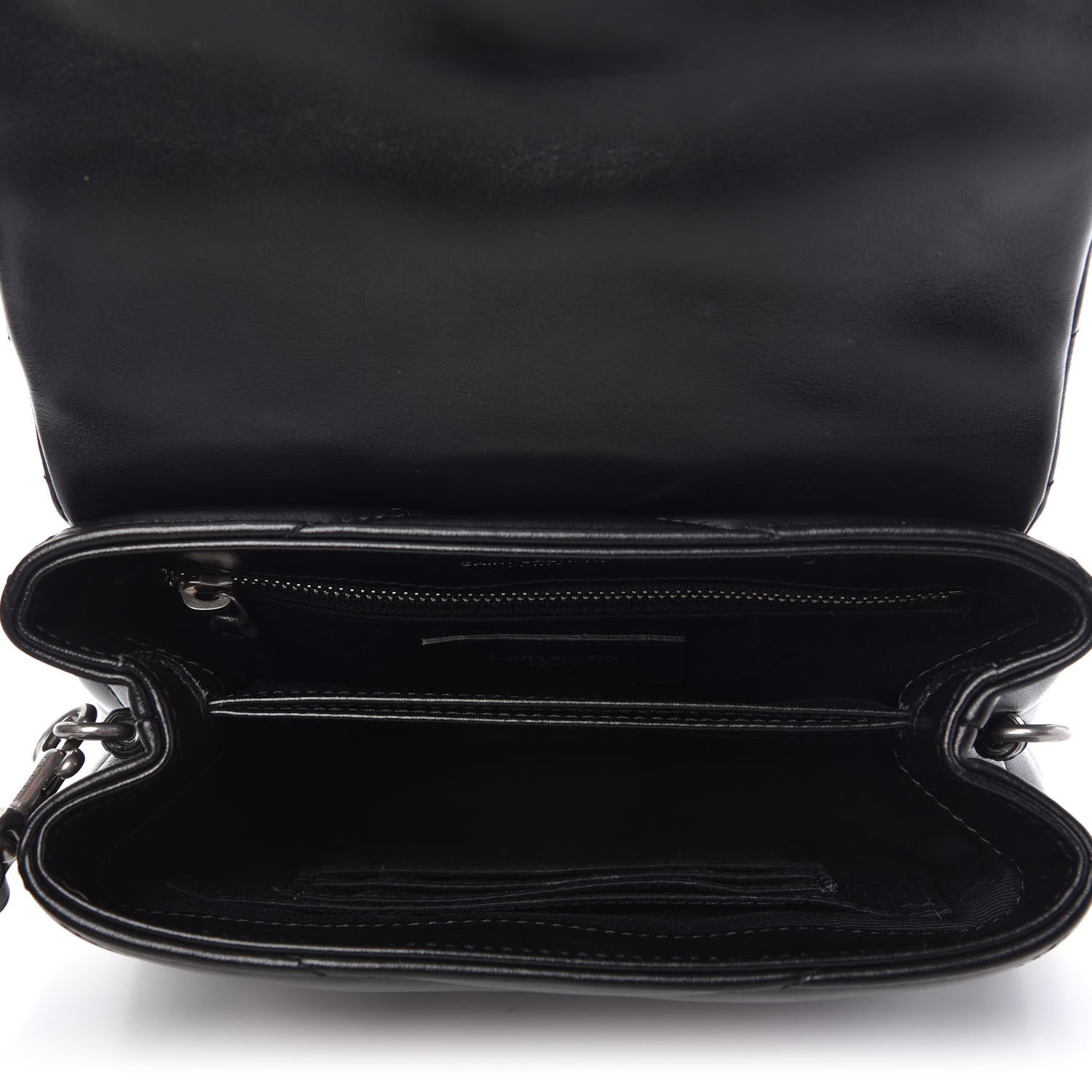 Saint Laurent Calfskin Y Quilted Monogram Toy Loulou Crossbody Bag Black 5 of 9