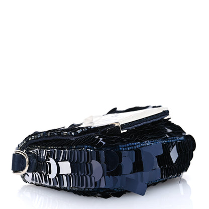 Fendi Sequin Paillettes Shiny Nappa Sex and the City Nano Maxi Buckle Baguette Charm Midnight 4 of 13