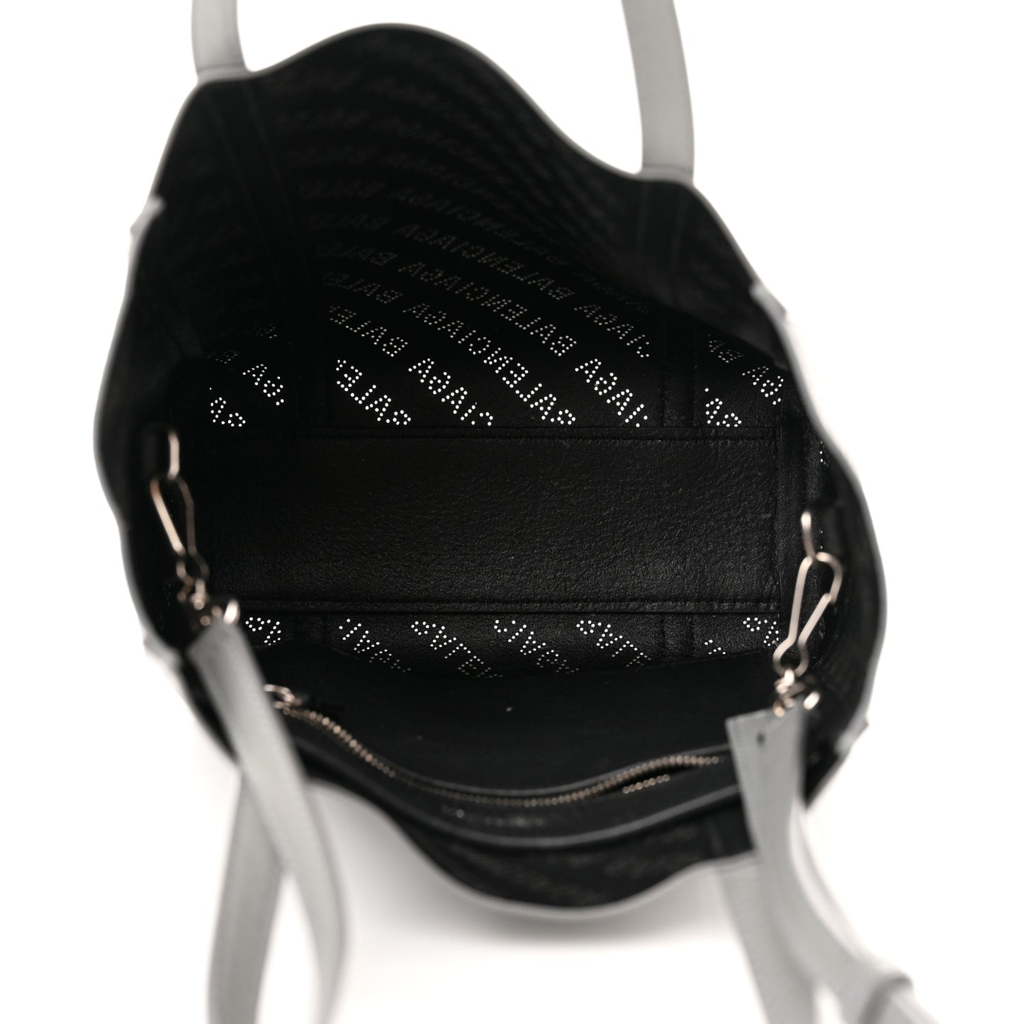 Smooth Calfskin Logo Perforated XXS Everyday Tote Gris Cendre