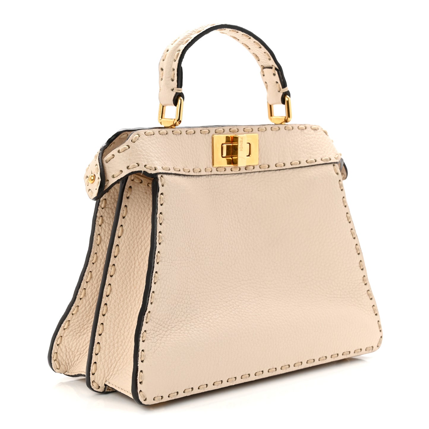 Cuoio Roma Sellerissima Nappa Sintetica Tape Stitch Small Peekaboo I SEE U Satchel Camelia