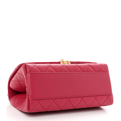 Chanel Lambskin Quilted La Parisienne Top Handle Flap Pink 4 of 10