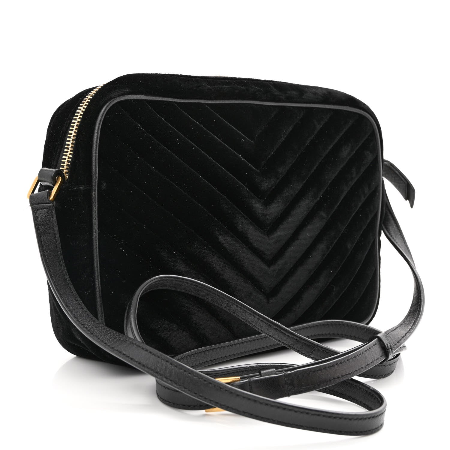 Saint Laurent Velvet Matelasse Monogram Lou Camera Bag Black 3 of 13