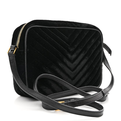 Saint Laurent Velvet Matelasse Monogram Lou Camera Bag Black 3 of 13
