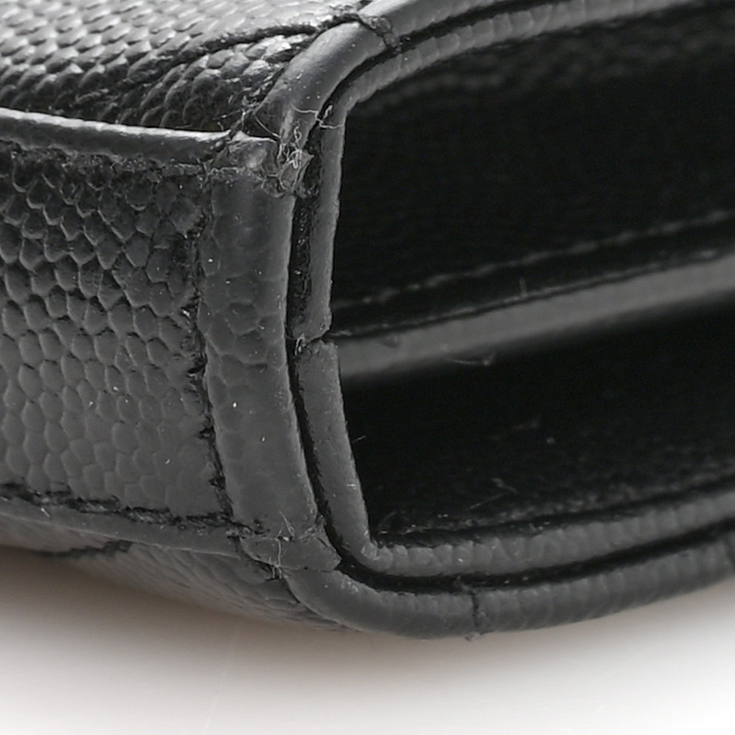 Saint Laurent Grain De Poudre Matelasse Chevron Monogram Chain Wallet Black 9 of 10
