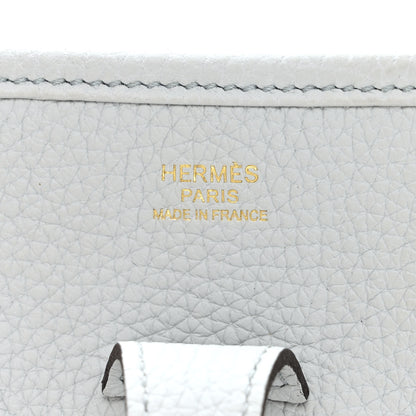 Hermes Taurillon Clemence Evelyne III PM Bleu Pale 6 of 13