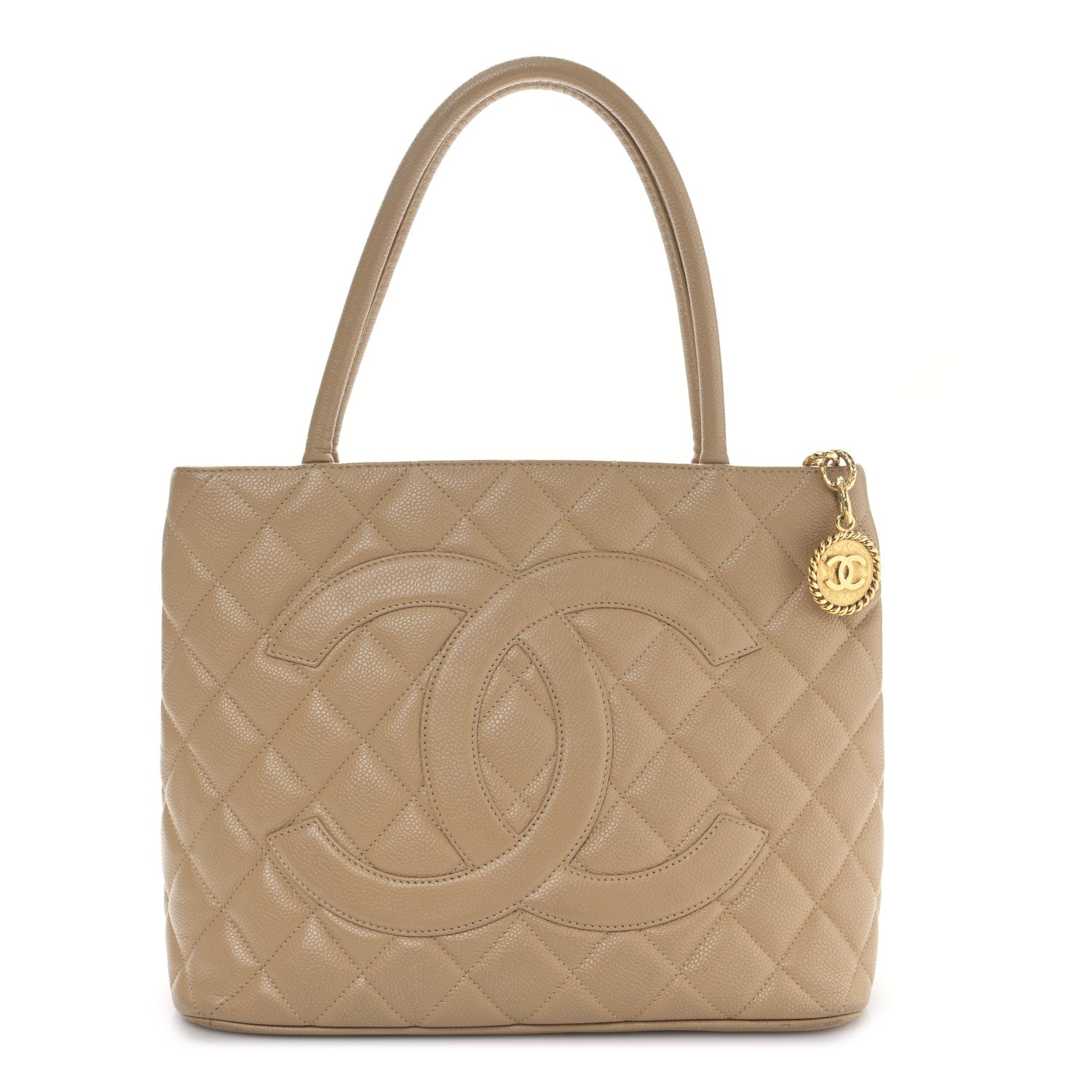 Chanel Caviar Quilted Medallion Tote Beige 1 of 9