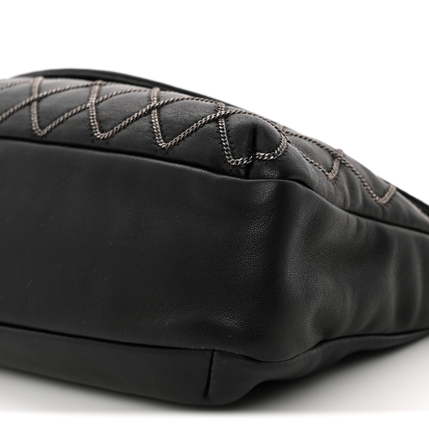 Chanel Lambskin Chain Stitch Clutch Black 10 of 12