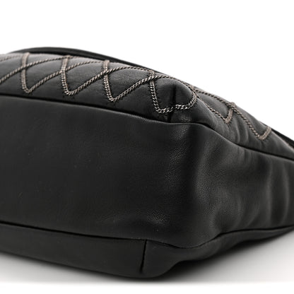 Chanel Lambskin Chain Stitch Clutch Black 10 of 12