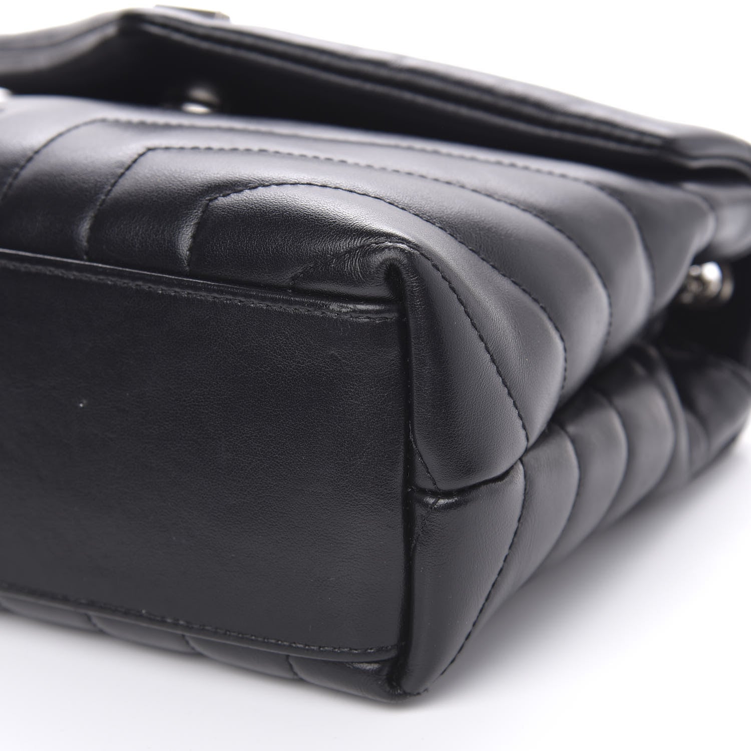 Saint Laurent Calfskin Y Quilted Monogram Small Loulou Chain Satchel Black 10 of 14