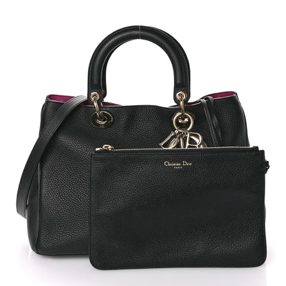 Christian Dior Bullcalf Medium Diorissimo Tote Black Rose Indien 3 of 12