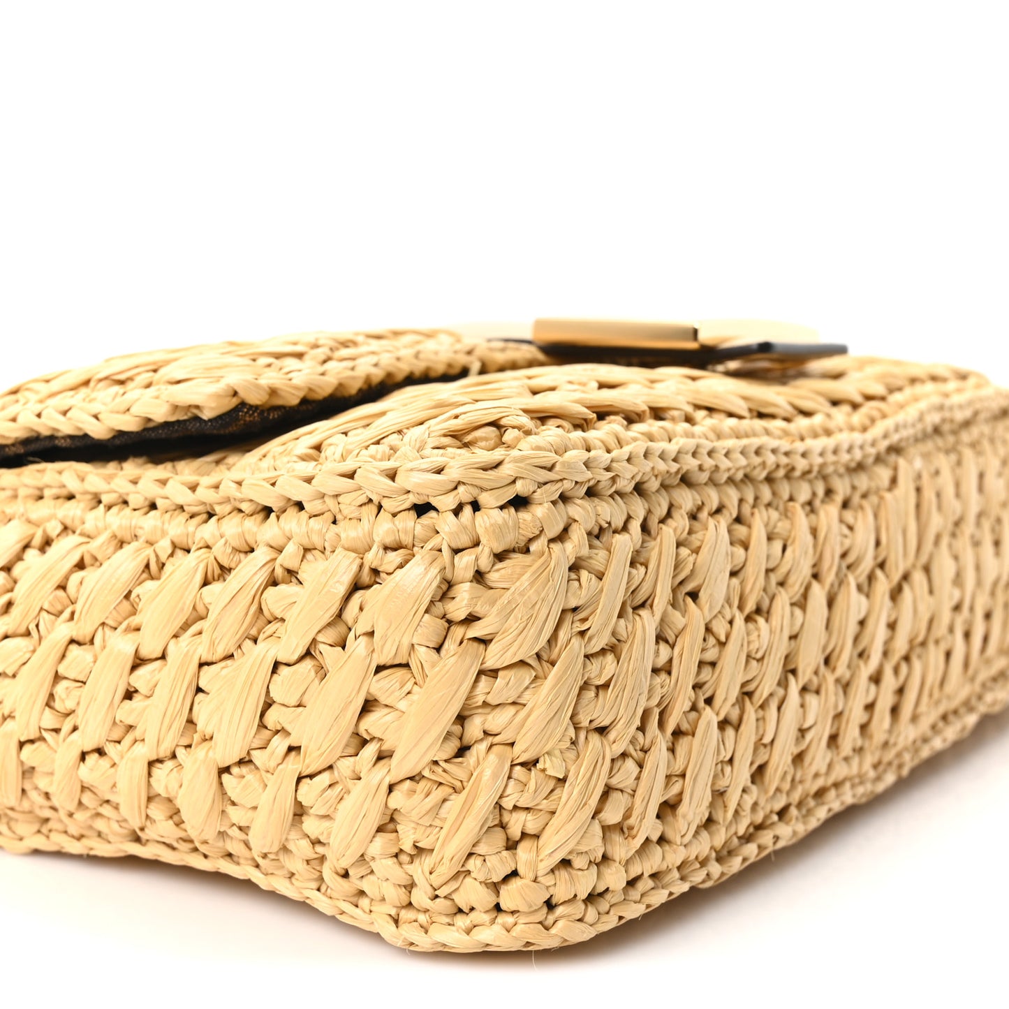 Raffia Effect Woven Baguette Natural