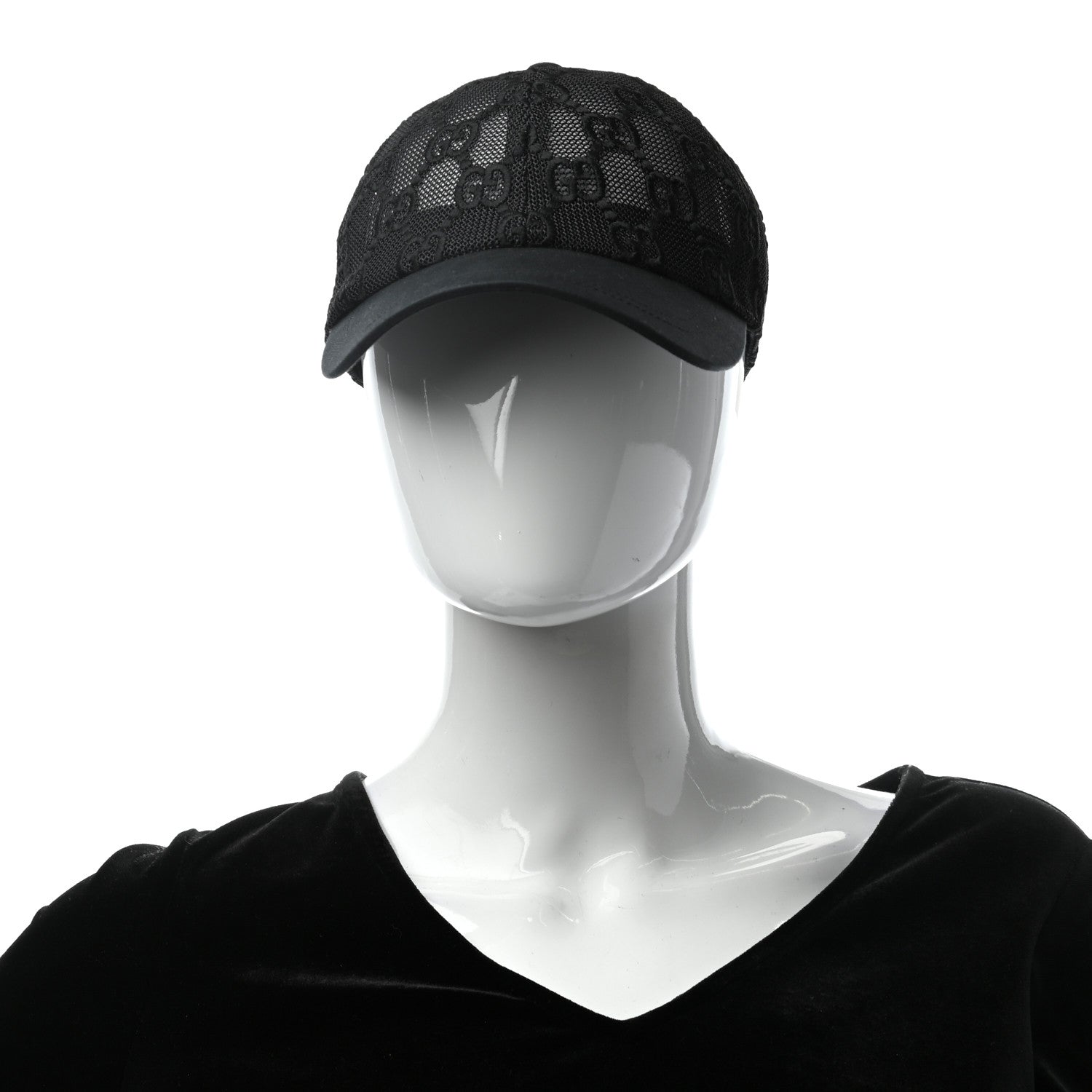 Gucci GG Net Embroidered Baseball Hat M Black 2 of 8