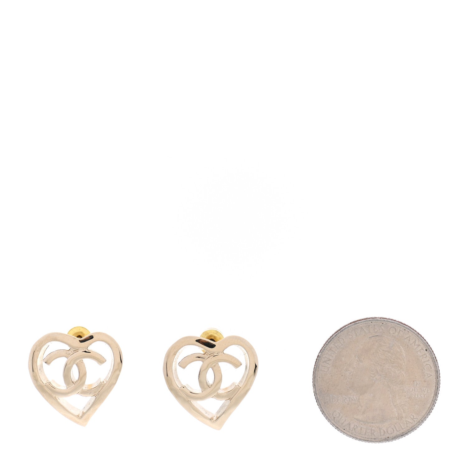 Chanel Metal CC Heart Coco In Love Earrings Gold 2 of 5