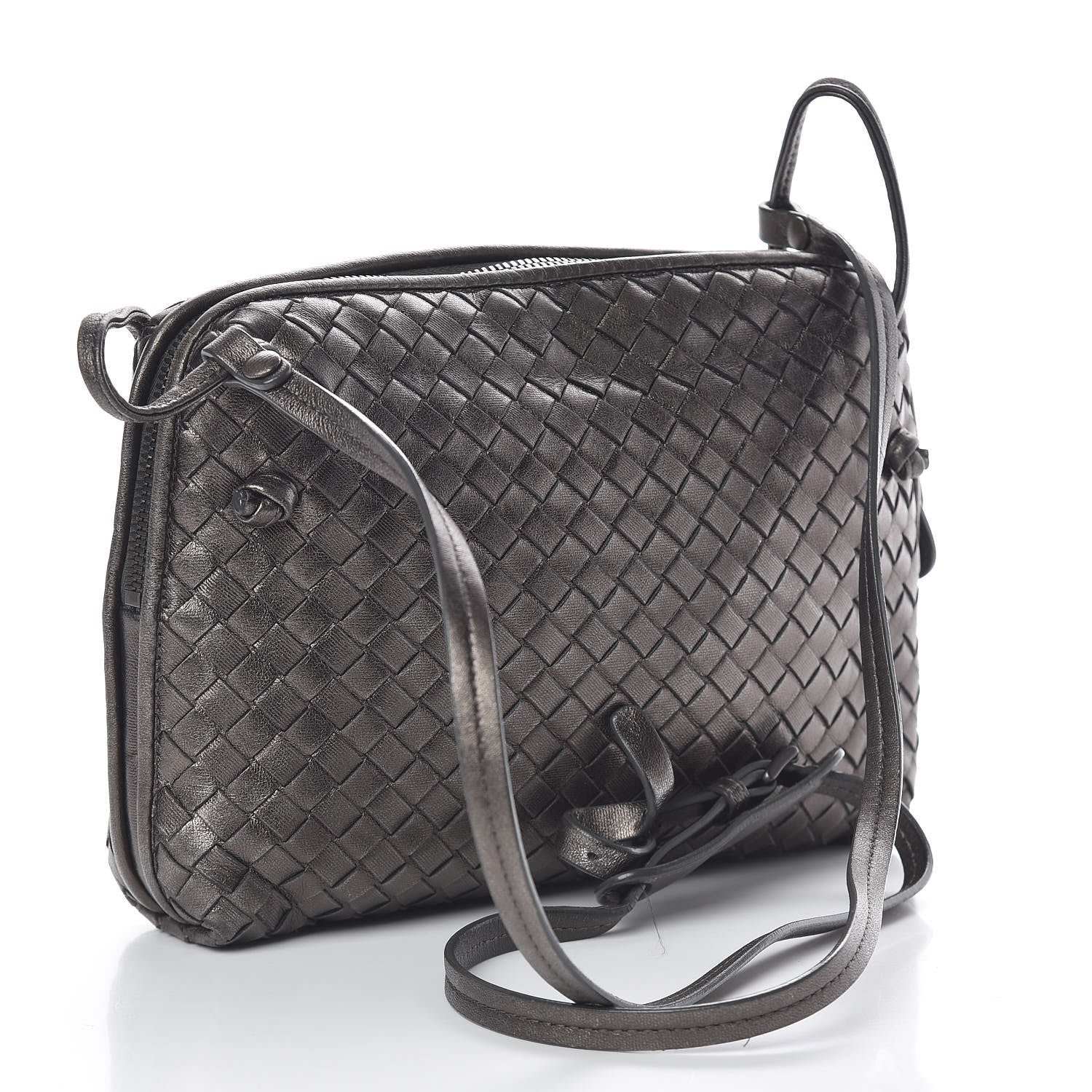 Bottega Veneta Metallic Nappa Intrecciato Nodini Crossbody Messenger Bronze 3 of 20