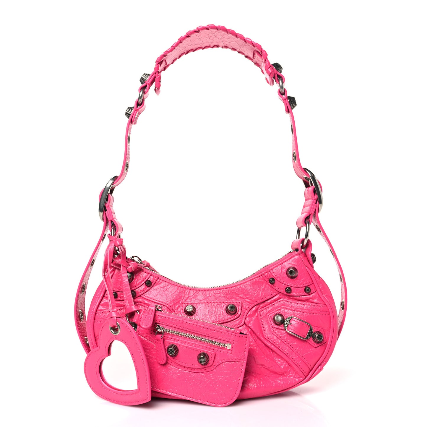Agneau Arena Le Cagole Shoulder Bag XS Fluo Pink