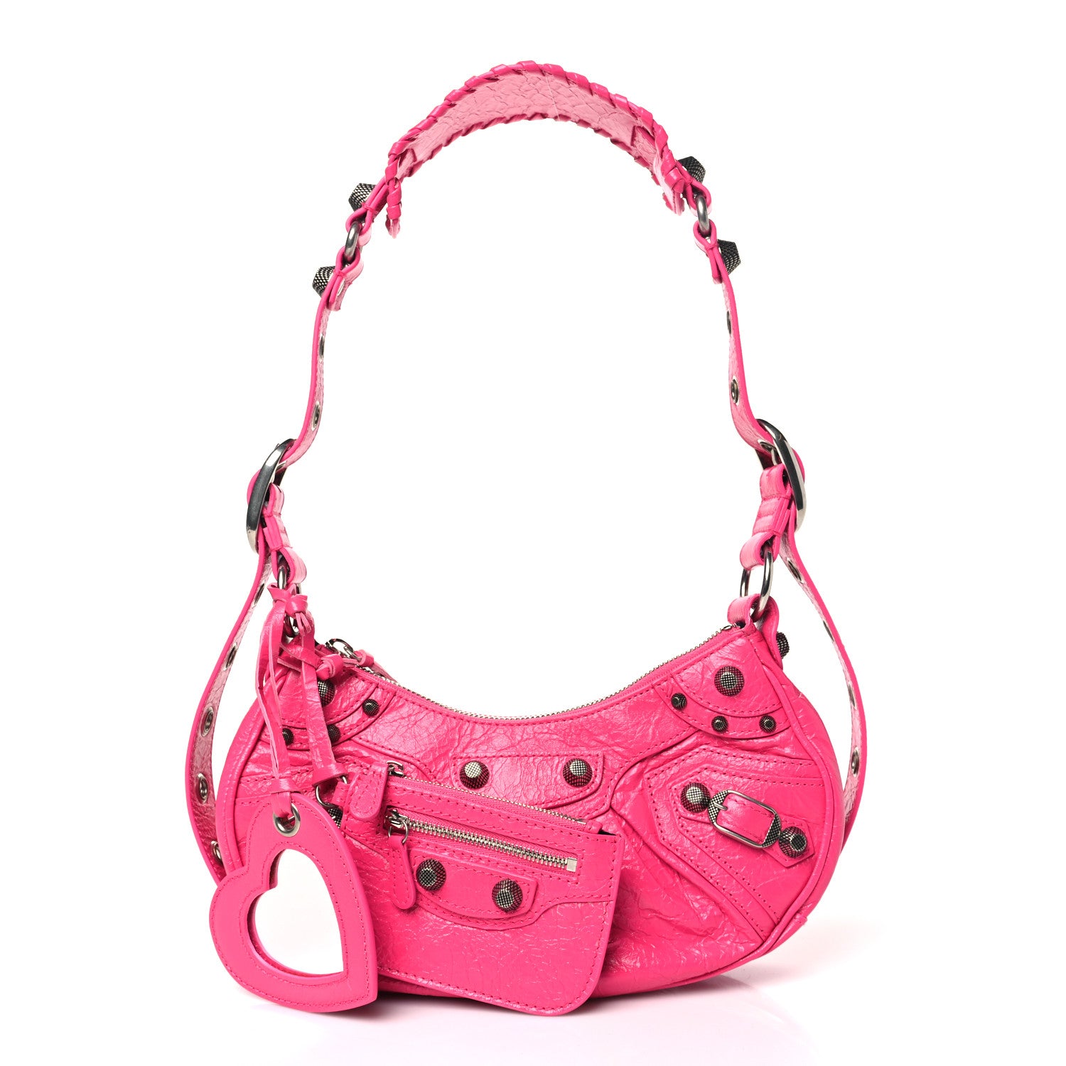 Balenciaga Agneau Arena Le Cagole Shoulder Bag XS Fluo Pink 3 of 11
