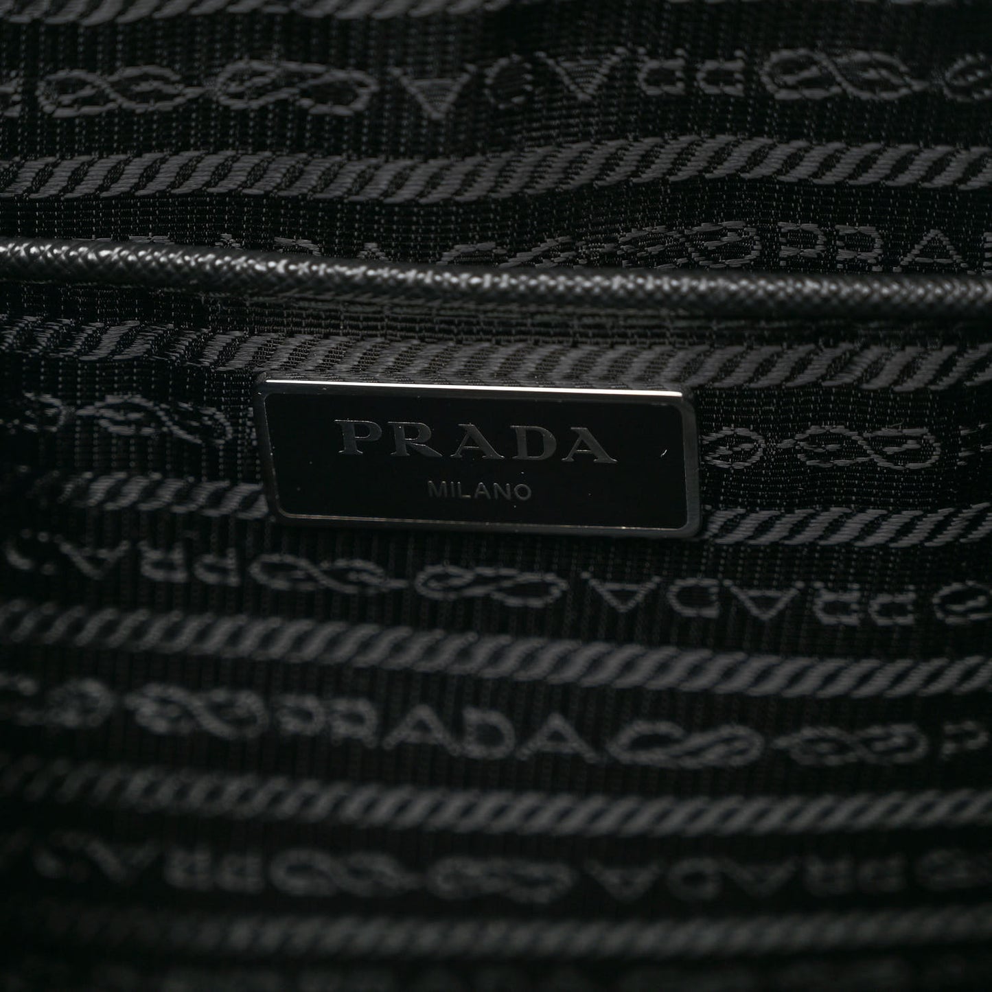 Re-Nylon Vela Saffiano Pocket Double Zip Messenger Bag Black