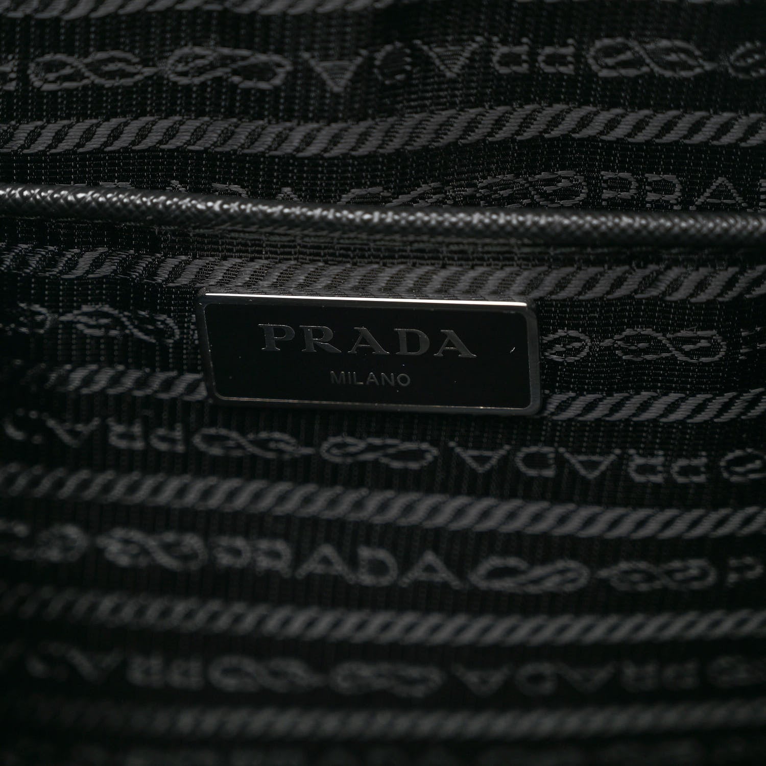 Prada Re-Nylon Vela Saffiano Pocket Double Zip Messenger Bag Black 6 of 9
