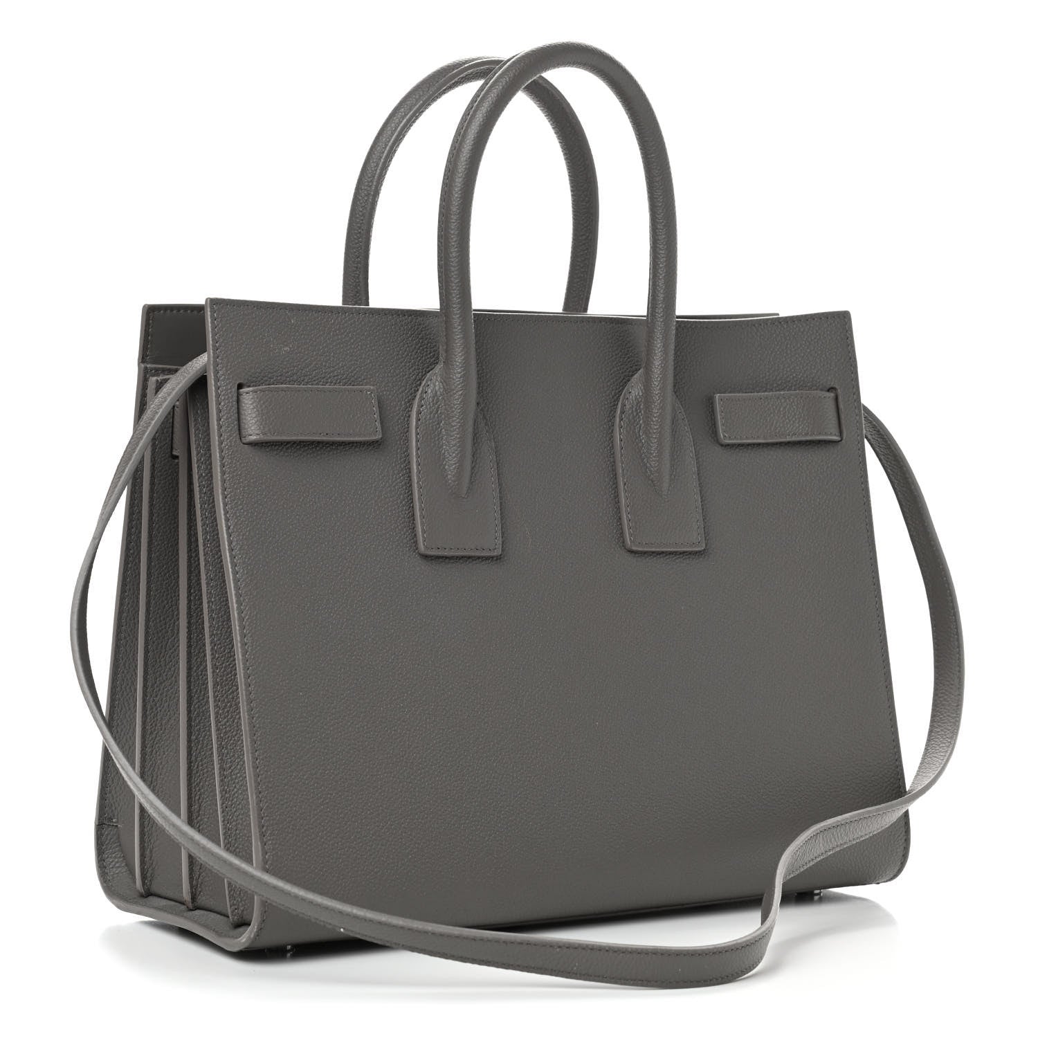 Saint Laurent Grained Calfskin Small Sac De Jour Fog 2 of 7