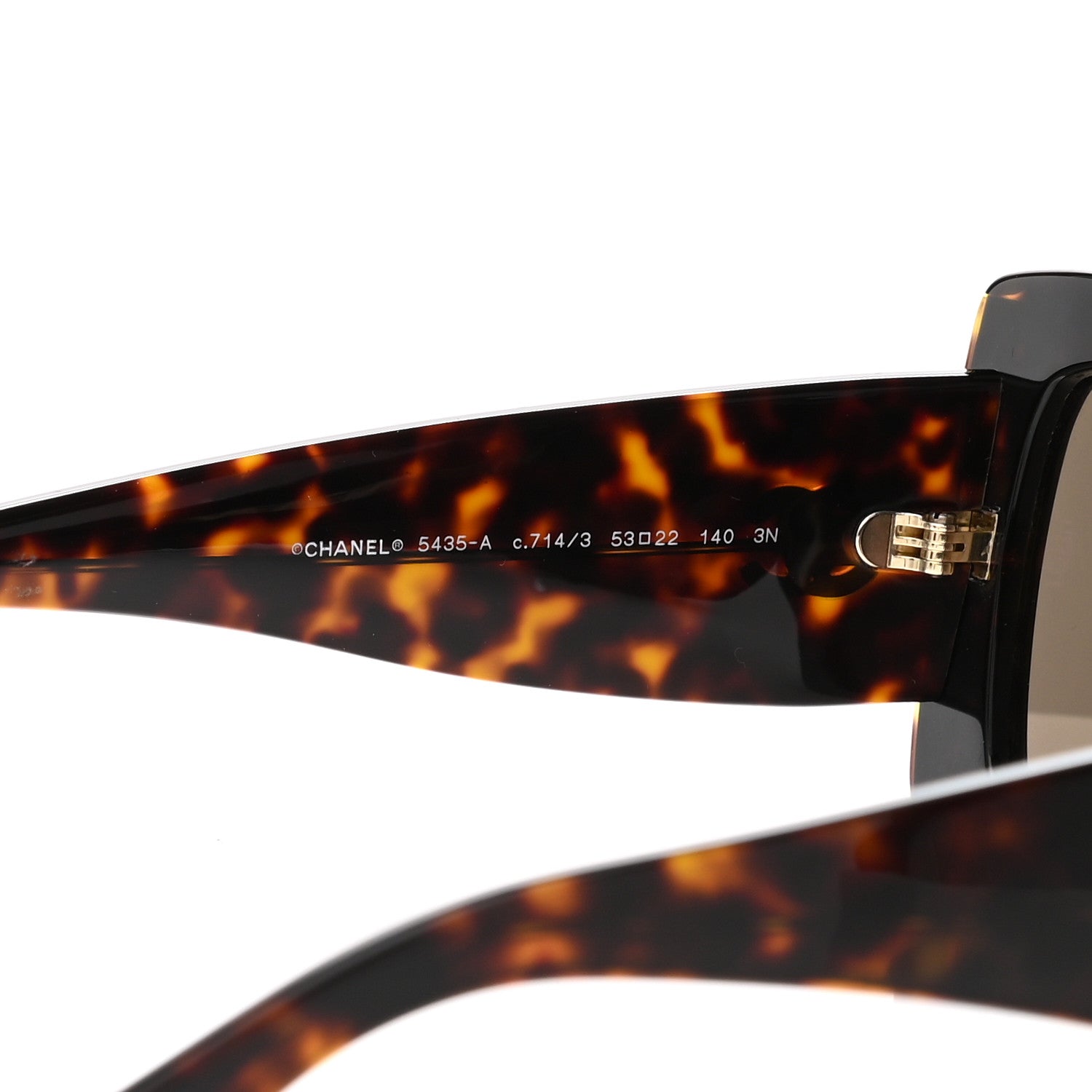Chanel Acetate Rectangle Sunglasses 5435 Tortoise 6 of 8