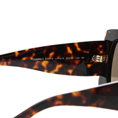 Chanel Acetate Rectangle Sunglasses 5435 Tortoise 6 of 8
