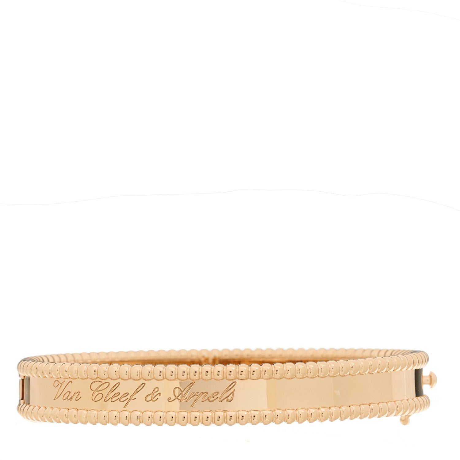 Van Cleef & Arpels 18K Rose Gold Perlee Signature Bangle Bracelet XS 1 of 4