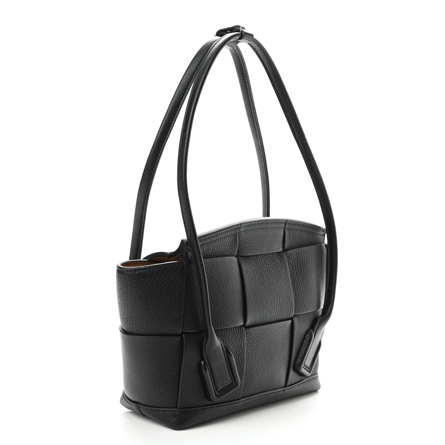 Bottega Veneta Grained Calfskin Maxi Intrecciato Small Arco Black 2 of 8