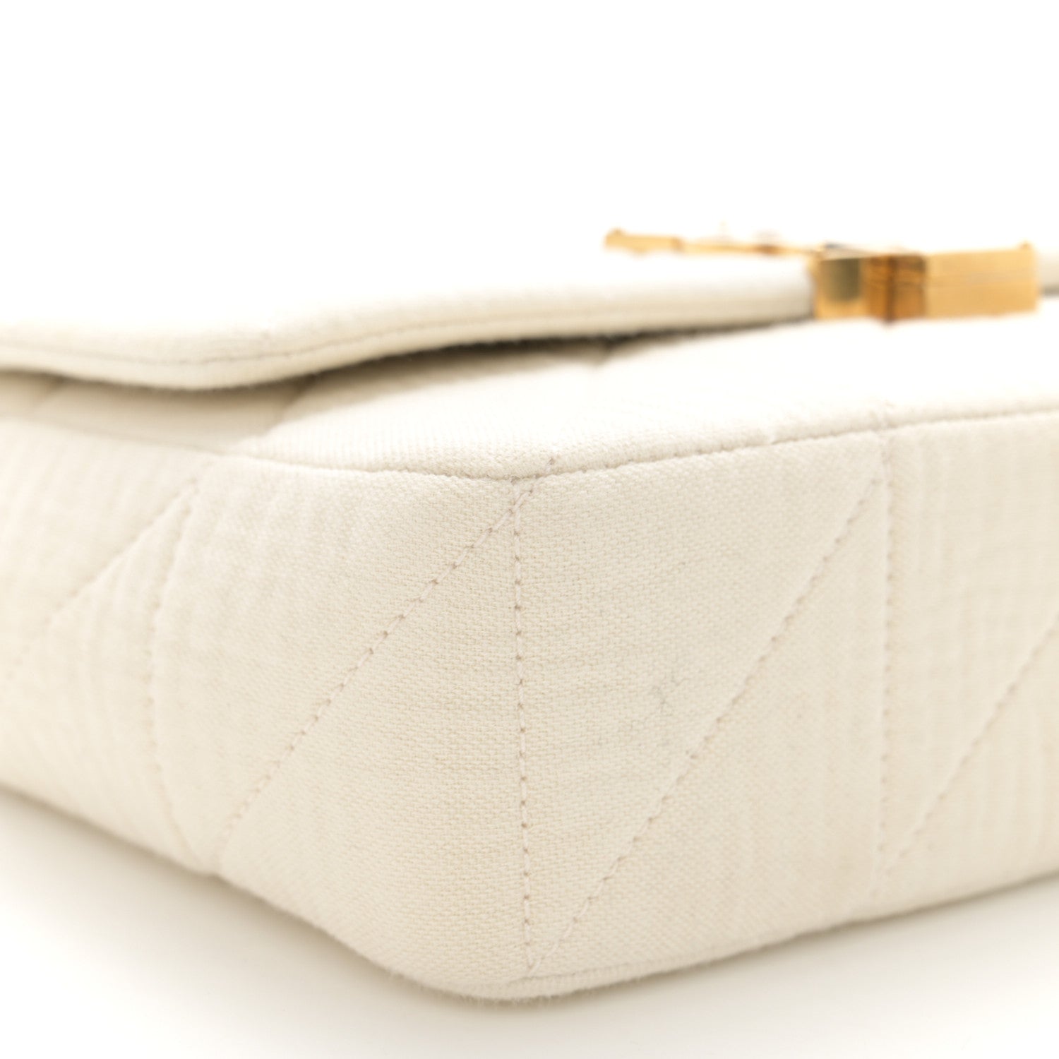 Saint Laurent Crinkle Cotton Patchwork Monogram Medium Jamie Vanilla Ice 9 of 11