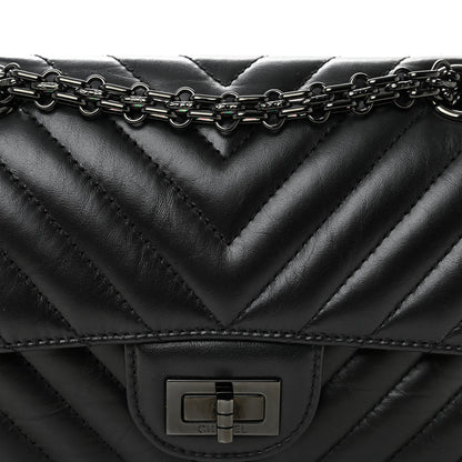 Chanel Aged Calfskin Chevron Quilted 2.55 Reissue Mini Flap So Black 8 of 11