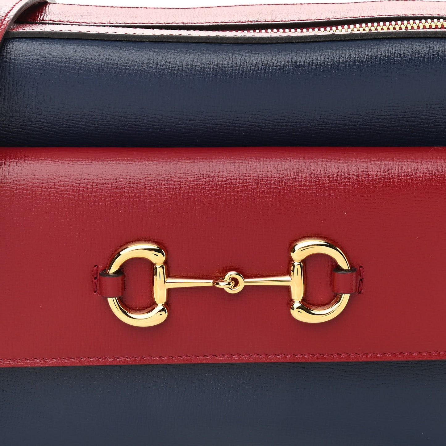Textured Calfskin Small Horsebit 1955 Shoulder Bag Blue New Cherry Red
