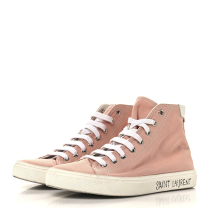 Saint Laurent Canvas Womens Malibu High Top Sneakers 37 Ballet Pink 4 of 8