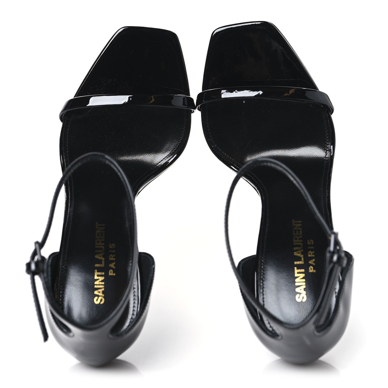 Saint Laurent Patent Calfskin Opyum 110 Sandals 36 Black 2 of 9
