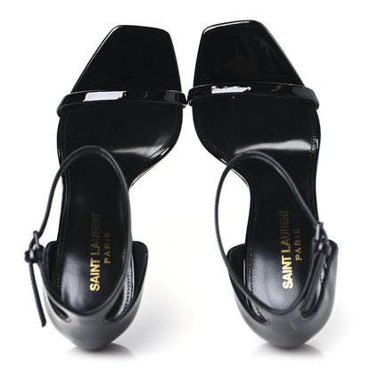 Saint Laurent Patent Calfskin Opyum 110 Sandals 36 Black 2 of 9