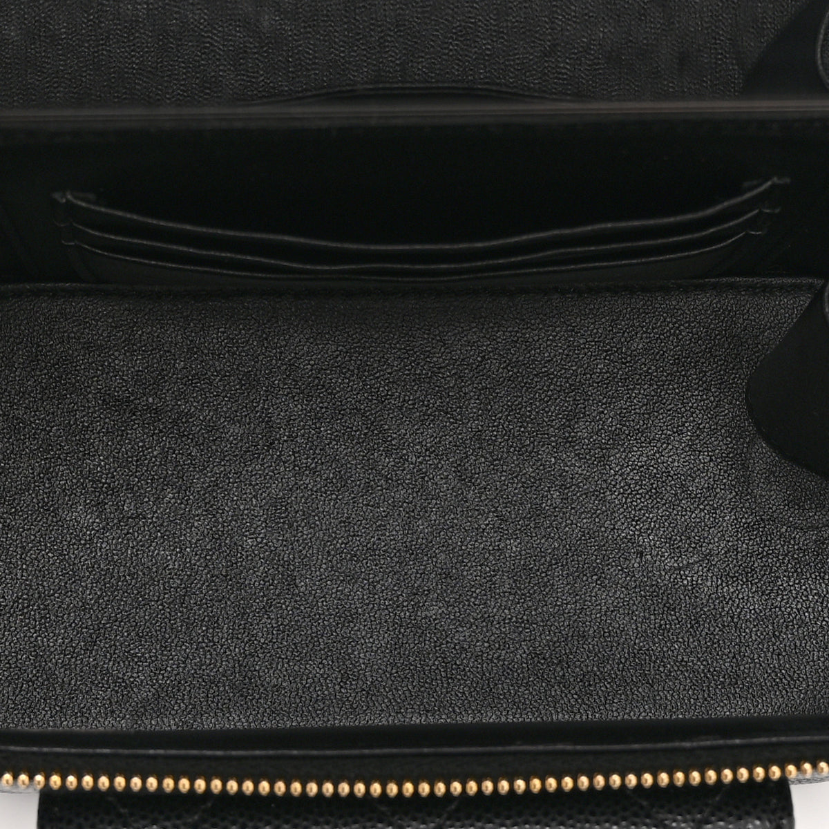 Caviar Quilted Polly Pocket East West Top Vanity With Chain Black
