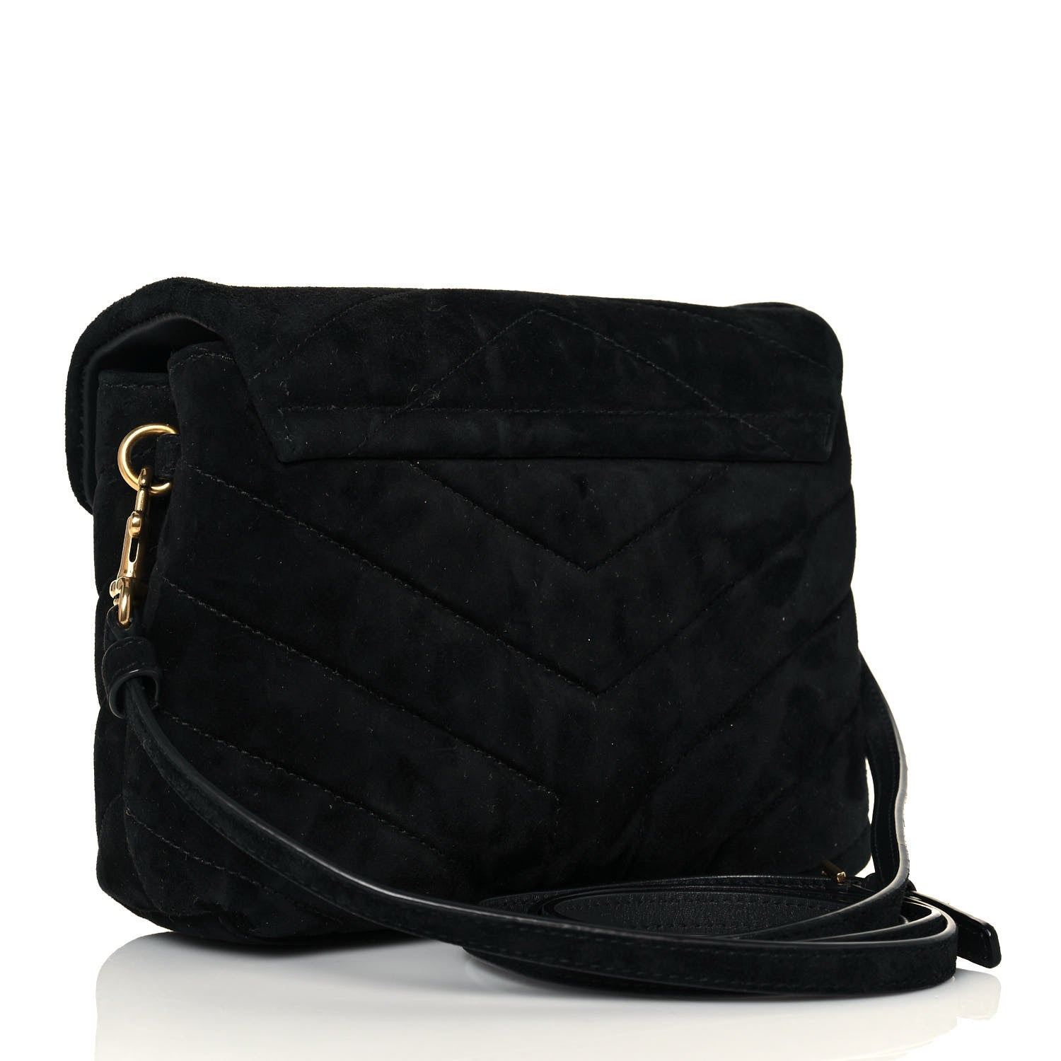 Saint Laurent Suede Y Quilted Monogram Toy Loulou Crossbody Bag Black 3 of 14
