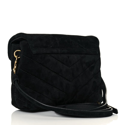 Saint Laurent Suede Y Quilted Monogram Toy Loulou Crossbody Bag Black 3 of 14