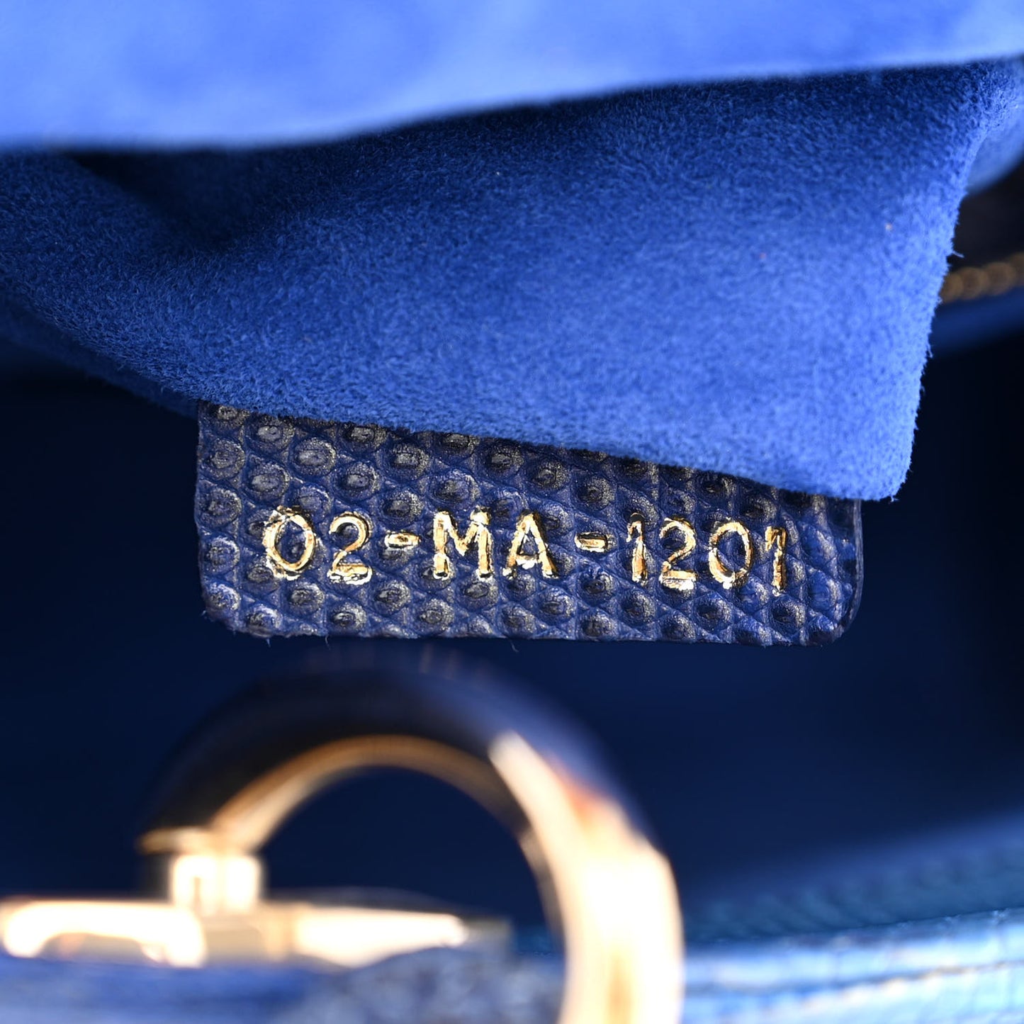 Lizard Gradient Mini Lady Dior Blue